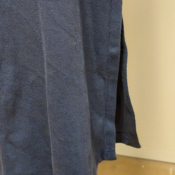 A.Y.R. Navy Blue Maxi S/S Scoop Neck Rib-Knit Sheath Size: S - Picture 7 of 9